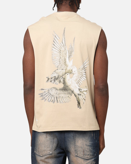 Saint Morta Doves Oversized Muscle T-Shirt Stone