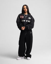 Loiter Racer Nylon Jersey Crewneck Black