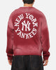 Majestic Athletic New York Yankees Black Letter Knit Crewneck Sour Cherry