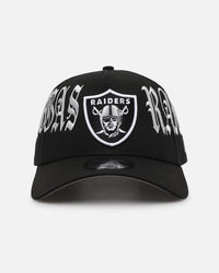 New Era Las Vegas Raiders 'Gothic Script' 9FORTY A-Frame Snapback Black/Grey