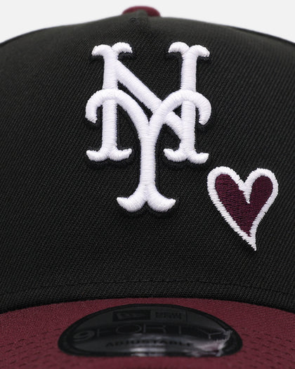 New Era New York Mets 'Burgundy Hearts' 9FORTY A-Frame Snapback Black/Maroon