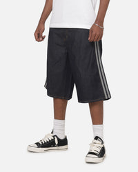 Adidas  Adicolor Jorts Mid-Rise Straight Leg Firebird Shorts Indigo Denim