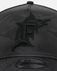 New Era Florida Marlins 'Camo' 9FORTY A-Frame Trucker Snapback Black