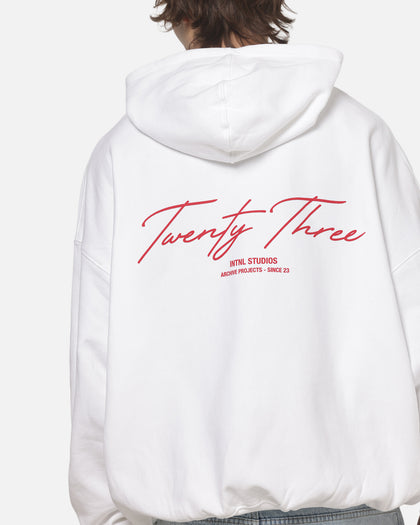 XXIII Script Hoodie White/Red