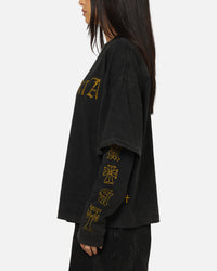 Saint Morta Scripture Long Sleeve Layered T-Shirt Vintage Black