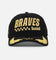 New Era Atlanta Braves 'Podium Pack' Pre-Curved Golfer Trucker Snapback Black/Metallic Gold