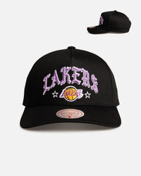 Mitchell & Ness Los Angeles Lakers 'Black Letter' Pro Pinch Snapback Black