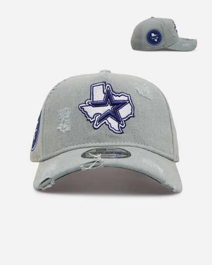 New Era Houston Astros 'Distressed Denim' 9FORTY A-Frame Snapback Light Wash Denim