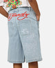 Ed Hardy Dragon Jorts Light Blue