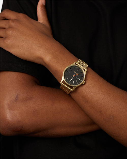 Nixon Sentry Stainless Steel Watch Yellow Gold/Black