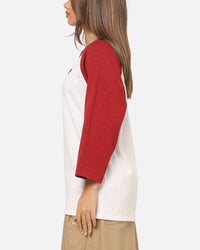 Nike 3/4 Sleeve Raglan Top Crimson/White