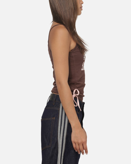 Majestic Athletic Women's Los Angeles Dodgers Rouched Tank Dark Chocolate