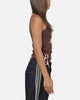 Majestic Athletic Women's Los Angeles Dodgers Rouched Tank Dark Chocolate