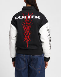 Loiter Cyber Varsity Jacket Black/White