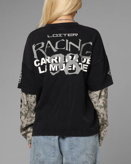 Loiter Performance Layered Long Sleeve T-Shirt Vintage Black