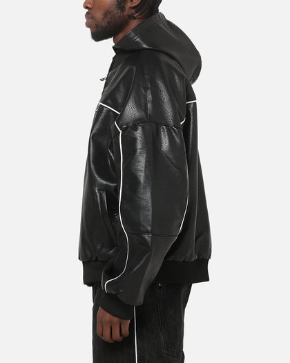 Carré Velocity Vegan Leather Bomber Jacket Black