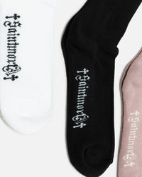 Saint Morta Scripted Crew Socks 3 Pack Multi