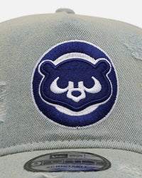 New Era Chicago Cubs 'Distressed Denim' 9FORTY A-Frame Snapback Light Wash Denim