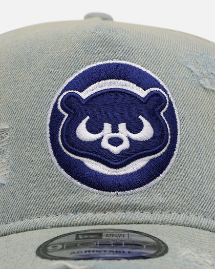 New Era Chicago Cubs 'Distressed Denim' 9FORTY A-Frame Snapback Light Wash Denim