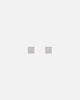 Saint Morta Concave Square Earrings Iced White Gold