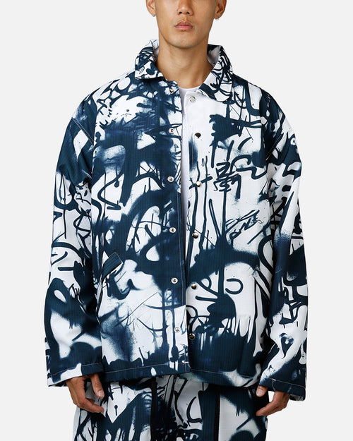 MNML Graffiti Coach Jacket Black/White