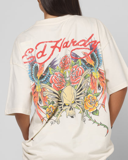 Ed Hardy Bloom T-Shirt Off White
