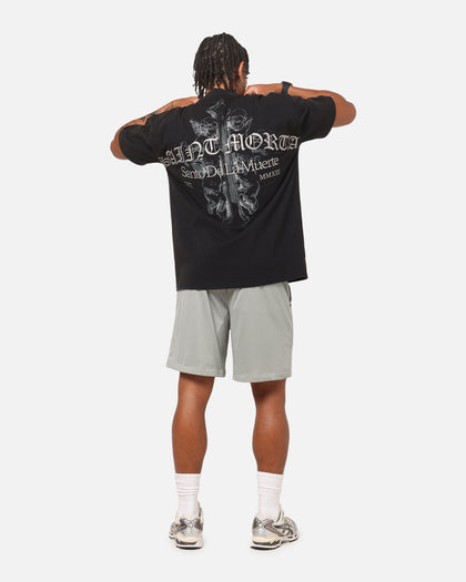 Saint Morta The Cross Boxy T-Shirt Black Acidwash