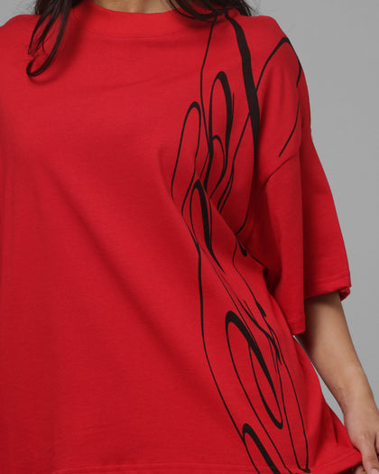 Loiter Script T-Shirt Red