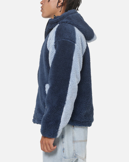 Carre Cream Sherpa Hood Zip Jacket Navy