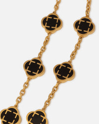 Saint Morta Onyx Clover Necklace Gold