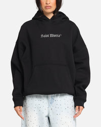 Saint Morta Weiry Hearts Boxy Hoodie Black