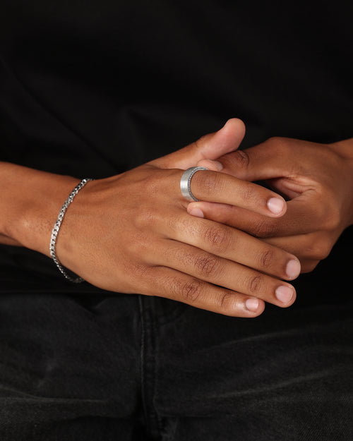 Saint Morta Iced Band Ring Iced White Gold