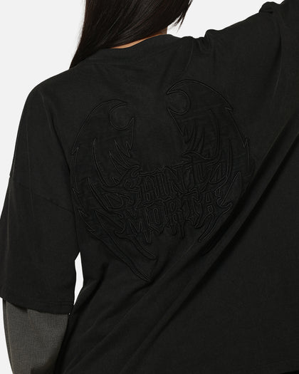 Saint Morta Crested Wing Long Sleeve Layered T-Shirt Vintage Black