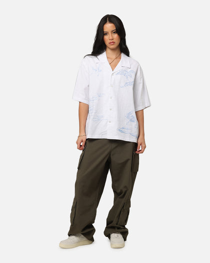 Carre Crane Button Up Shirt White/Light Blue