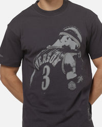 Mitchell & Ness Philadelphia 76ers Allen Iverson Studded Tips T-Shirt Washed Black