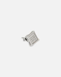 Saint Morta Concave Square Earrings Iced White Gold