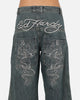 Ed Hardy Dragon Ultra Wide Jeans Mid Blue