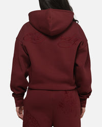 Ed Hardy Women's Tattoo Zip Hoodie Burgundy