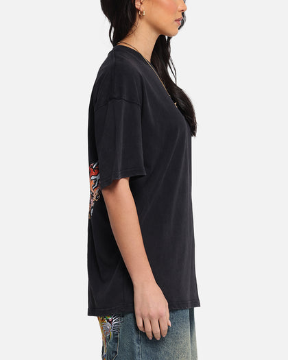Ed Hardy Catcher T-Shirt Black Acidwash