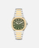Aston Martin GPQ Two-Tone Case Bertelli Green Dial Bracelet Watch Silver/Gold/Green