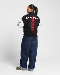 Loiter Cyber Varsity Jacket Black/White