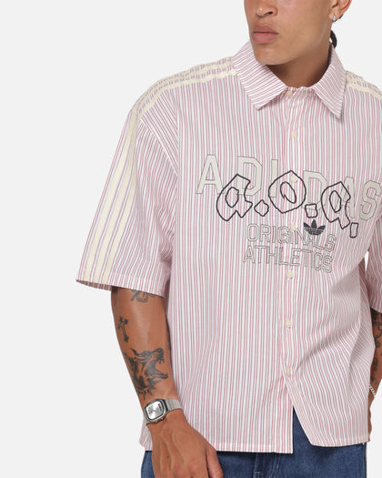 Adidas Originals Poplin AOA Button Up Shirt Red