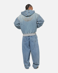 Adidas Denim Padded Jacket Indigo Denim