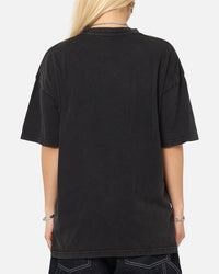 Culture Kings Standard Drop Shoulder T-Shirt Black Acidwash
