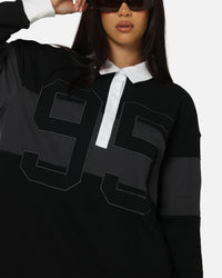 Nike Women's Sportswear Graphic Long Sleeve Polo Top Black/Anthracite