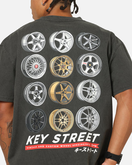 Key Street Wheels T-Shirt Black Wash