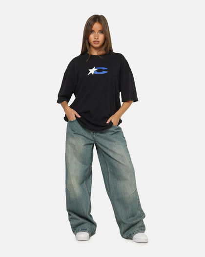 Carre Star Mark T-Shirt Black Acidwash
