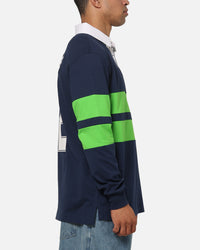 Bleacher Athletic Canberra Raiders NRL Legacy Rugby Polo Shirt Navy