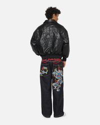 Ed Hardy Studded Bomber Jacket Black
