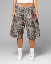 Loiter Biker Jorts Real Tree Camo